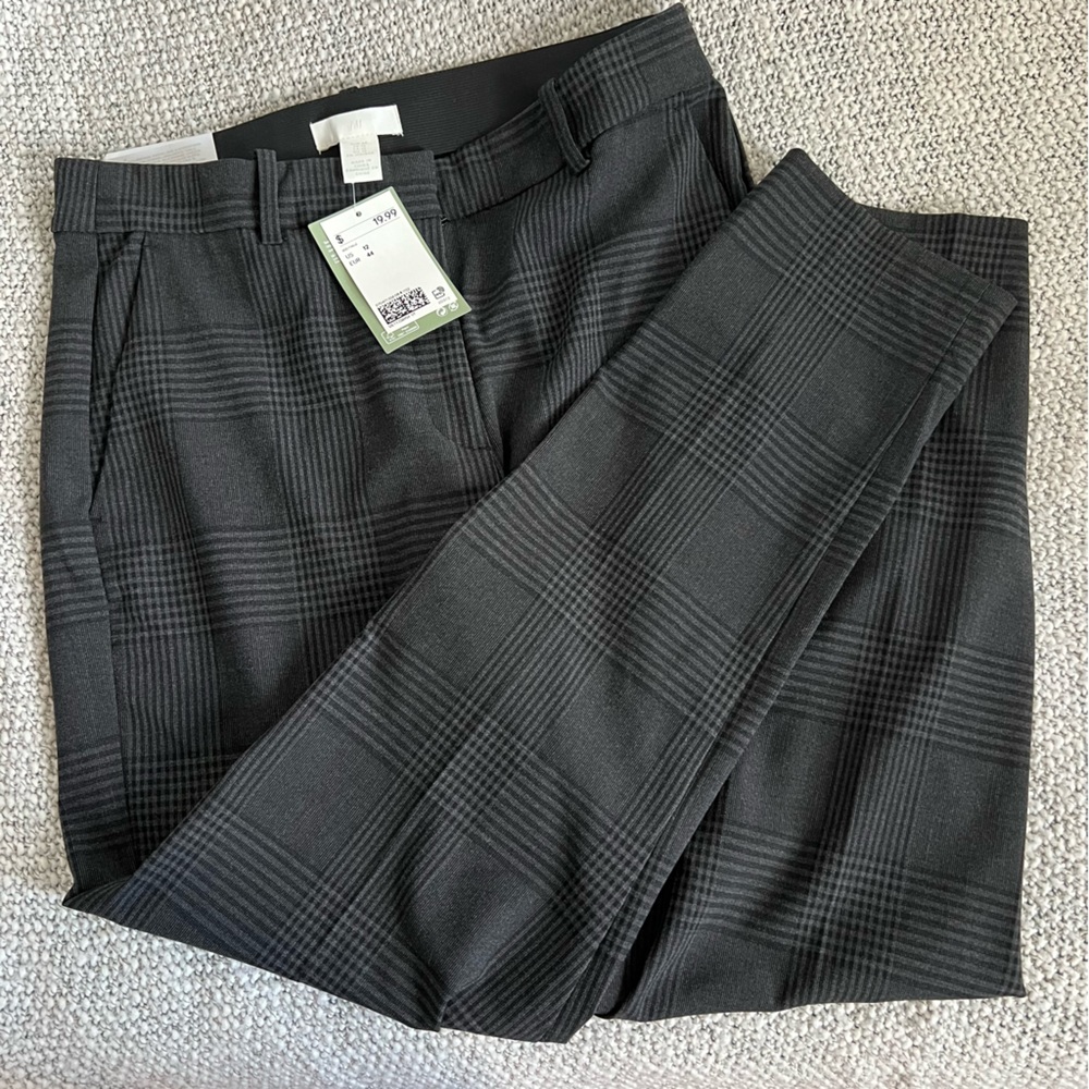 Gray patterned H&M slacks, size 12 NWT